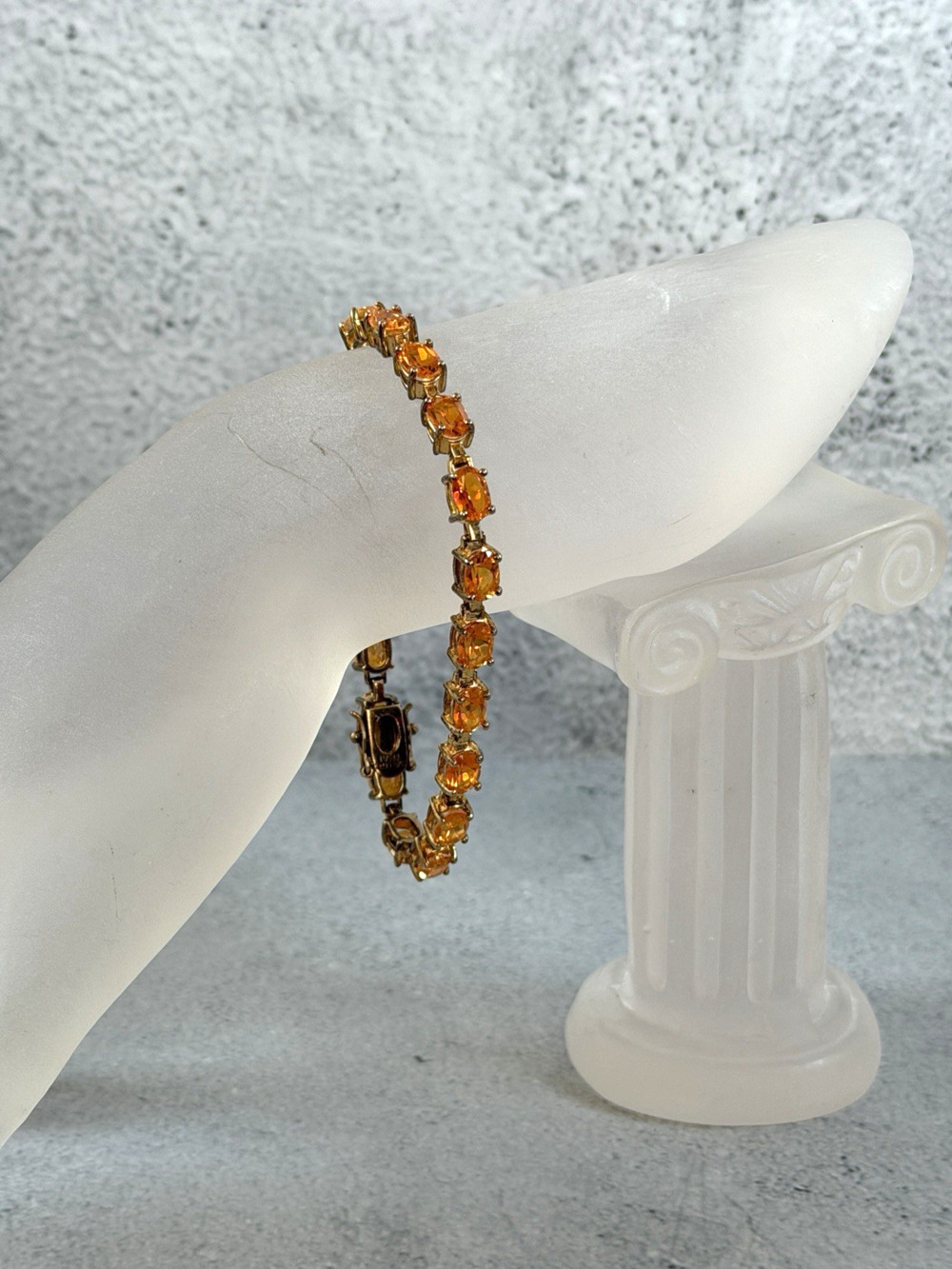 UTC Sterling Silver Yellow Stone Tennis Bracelet